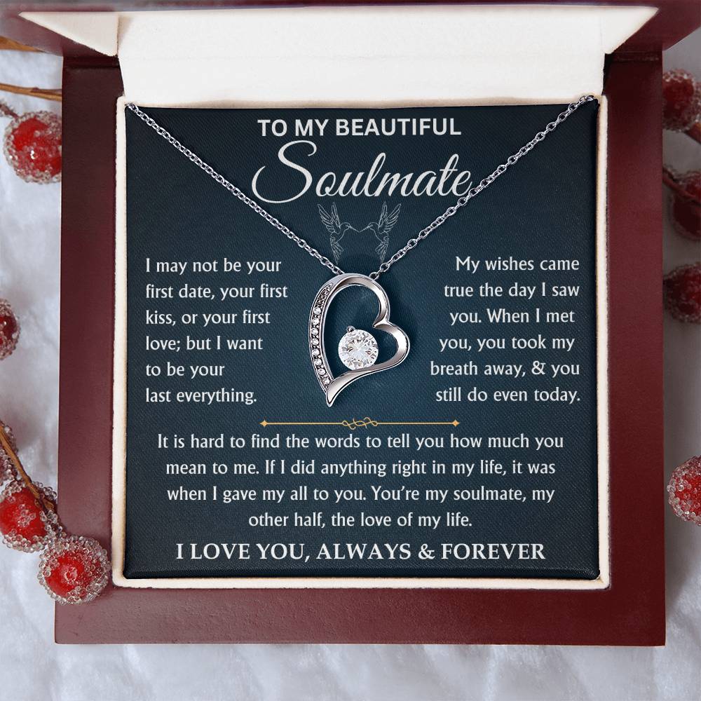 To My Beautiful Soulmate - Love Knot Necklace Gift Set - TJ083
