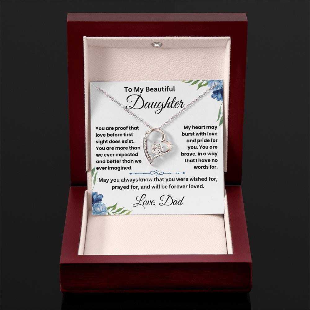 To My Beautiful Daughter - Forever Love Necklace Gift Set - TJ028