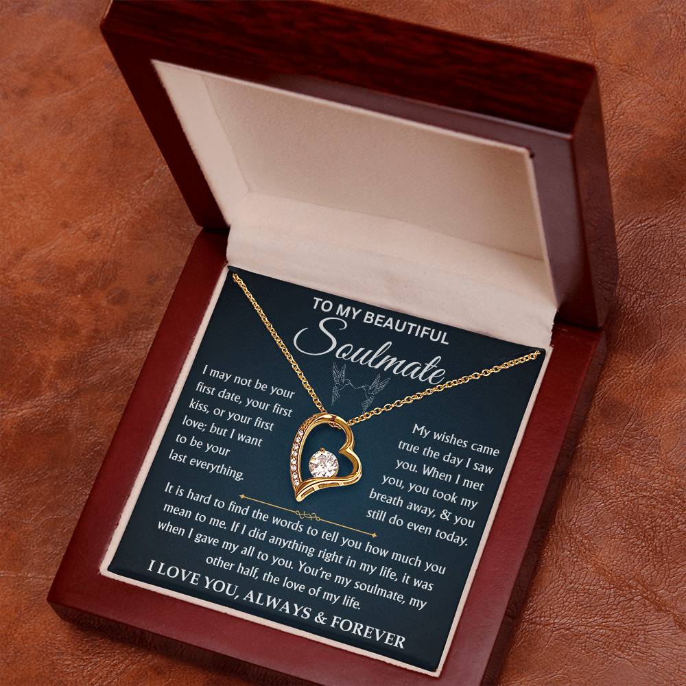 To My Beautiful Soulmate - Love Knot Necklace Gift Set - TJ083