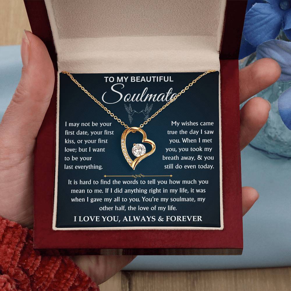 To My Beautiful Soulmate - Love Knot Necklace Gift Set - TJ083