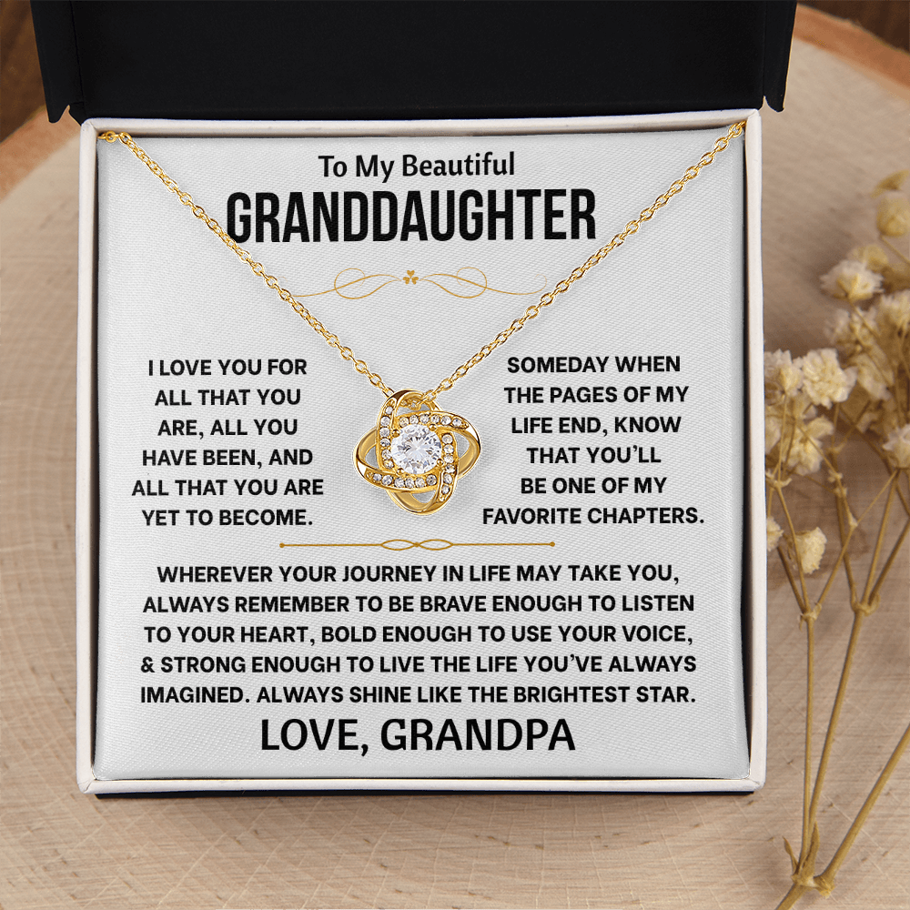 To My Beautiful Granddaughter - Love Knot Gift Set - TJ192