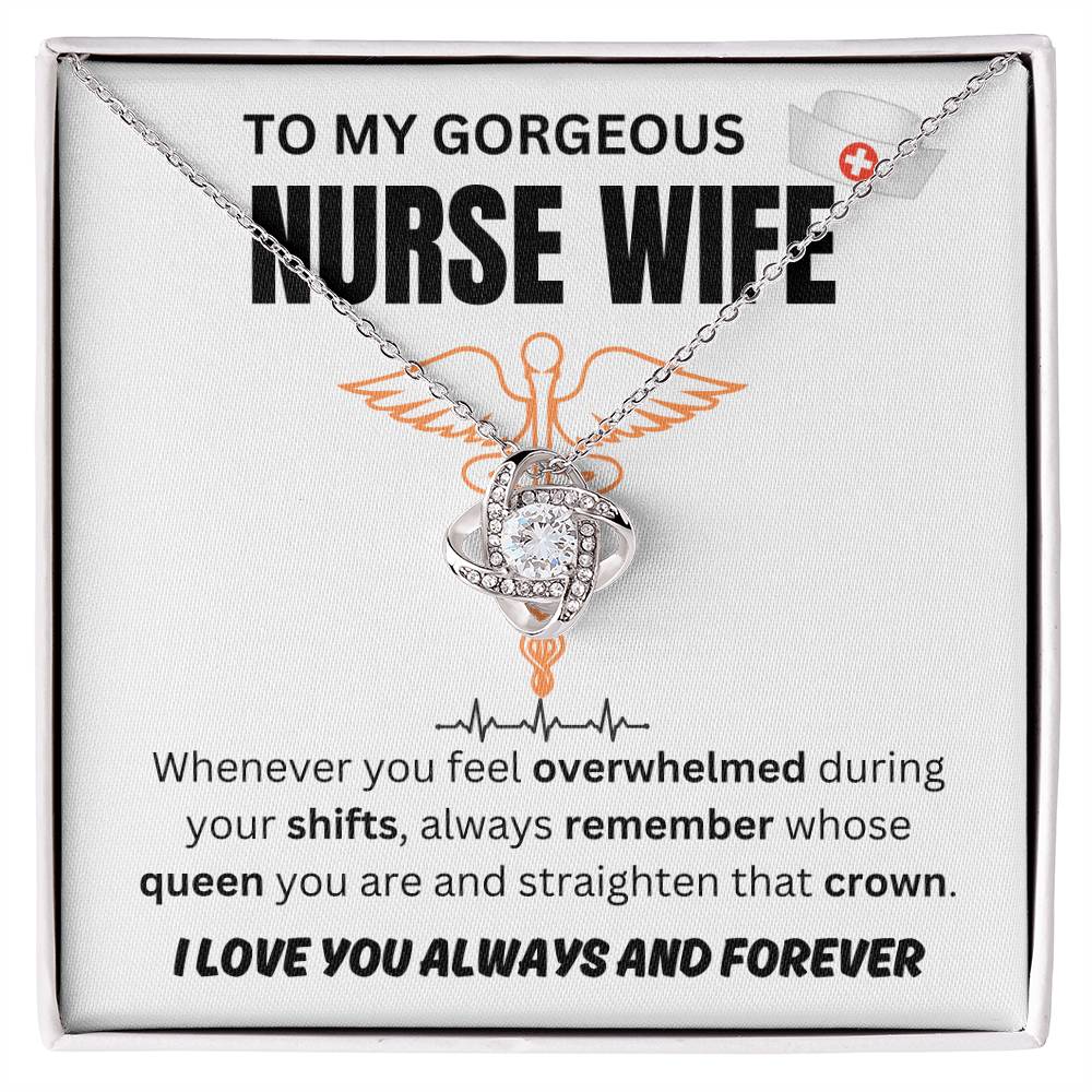 To My Gorgeous Nurse Wife - Love Knot Necklace - TJ051