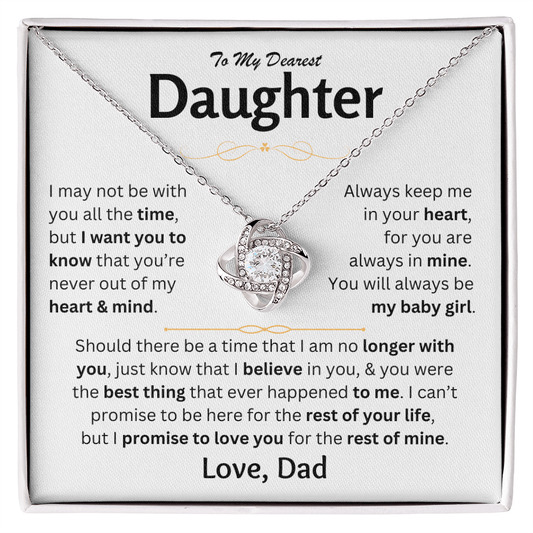 To My Dearest Daughter - Love Dad - Love Knot Gift Set - TJ151