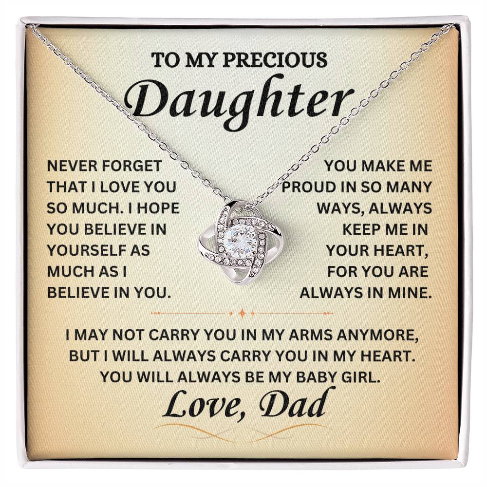 To Our Precious Daughter - Love Dad - Love Knot Necklace - TJ069