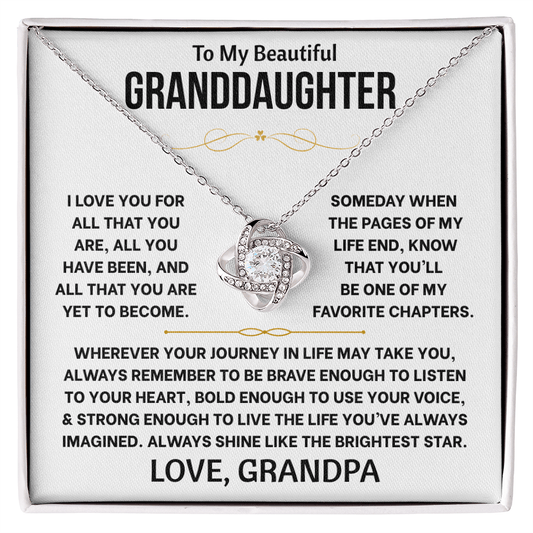 To My Beautiful Granddaughter - Love Knot Gift Set - TJ192
