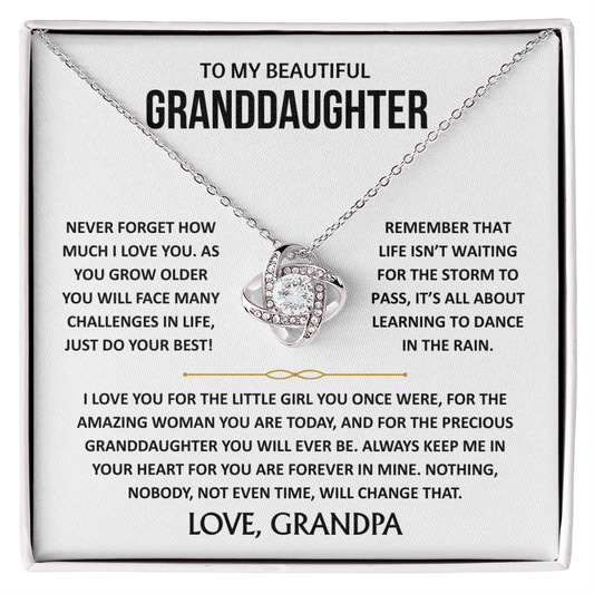 To My Beautiful Granddaughter - Love Knot Gift Set - TJ188