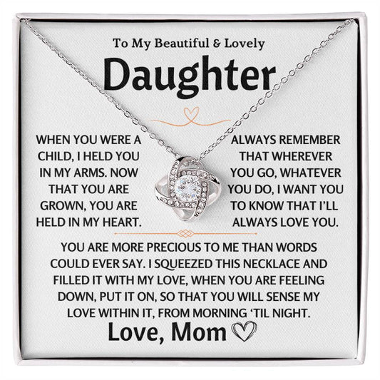 To My Beautiful & Lovely Daughter - Love knot Gift Set - TJ106