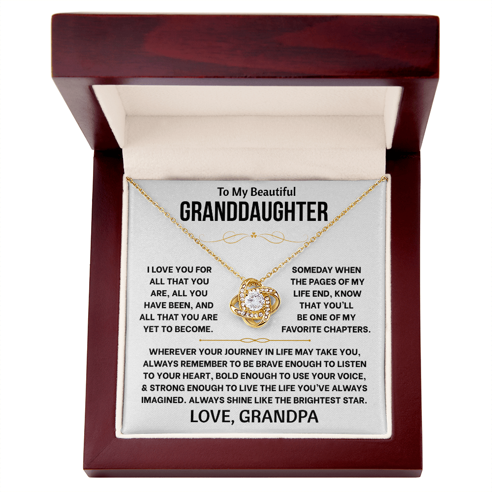 To My Beautiful Granddaughter - Love Knot Gift Set - TJ192
