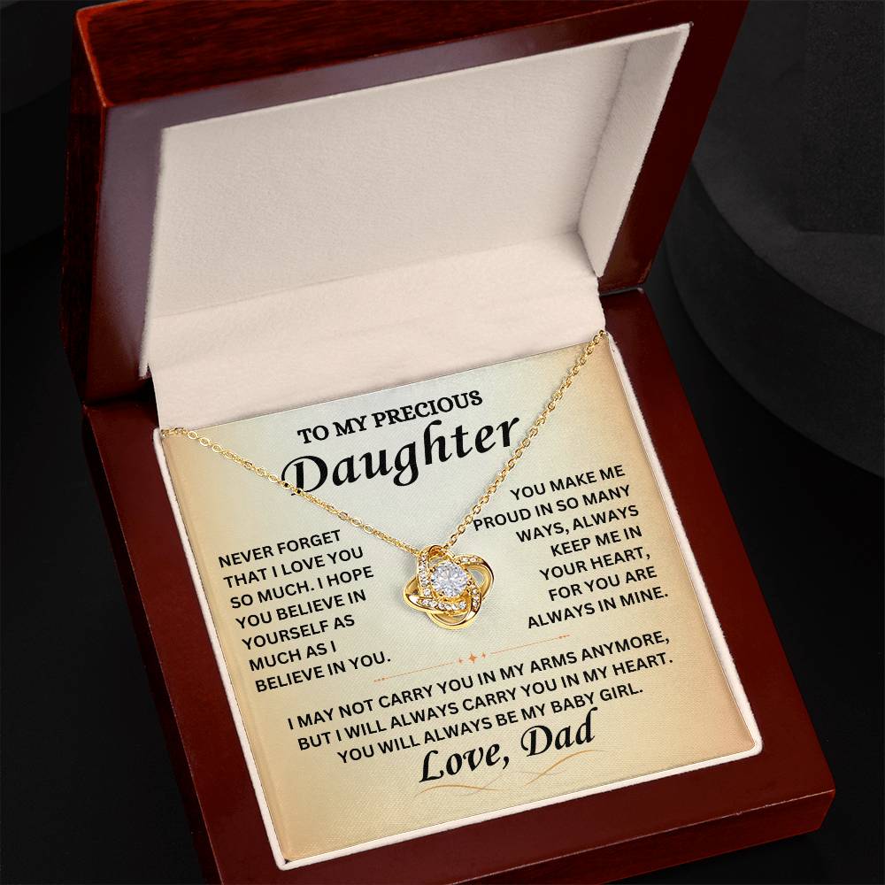 To Our Precious Daughter - Love Dad - Love Knot Necklace - TJ069