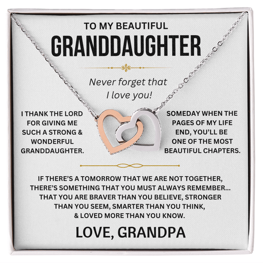 To My Beautiful Granddaughter - Interlocking Hearts Gift Set - TJ176