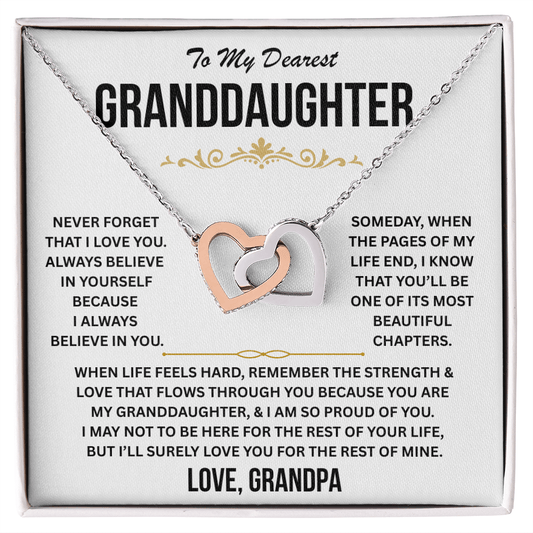 To My Dearest Granddaughter - Interlocking Hearts Gift Set - TJ196
