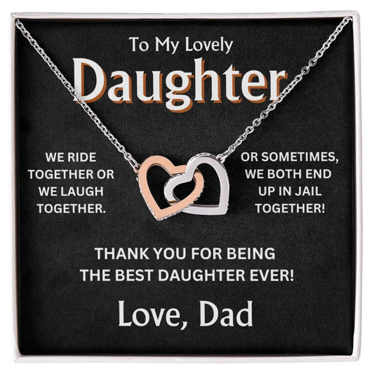 To My Lovely Daughter - Love Dad - Interlocking Hearts Gift Set - TJ101