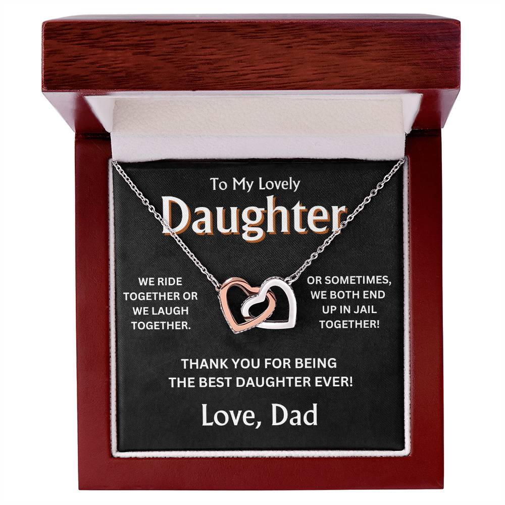 To My Lovely Daughter - Love Dad - Interlocking Hearts Gift Set - TJ101