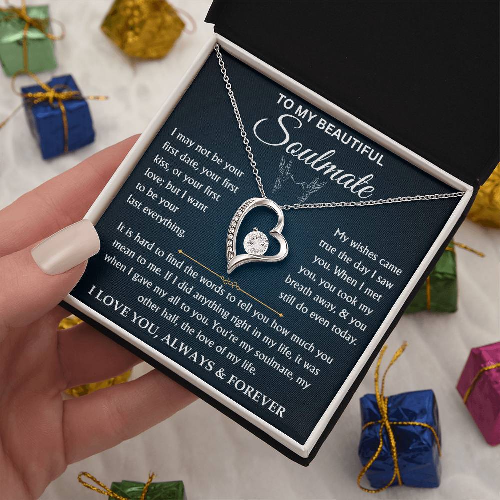 To My Beautiful Soulmate - Love Knot Necklace Gift Set - TJ083