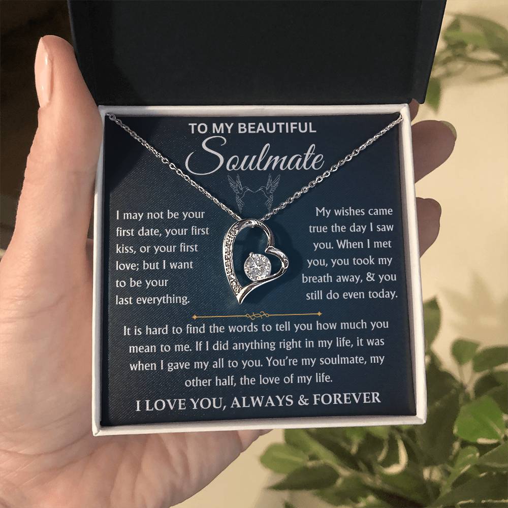 To My Beautiful Soulmate - Love Knot Necklace Gift Set - TJ083