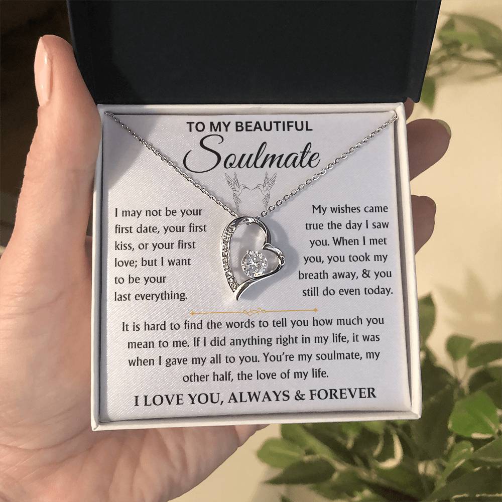 To My Beautiful Soulmate - Love Knot Necklace Gift Set - TJ084