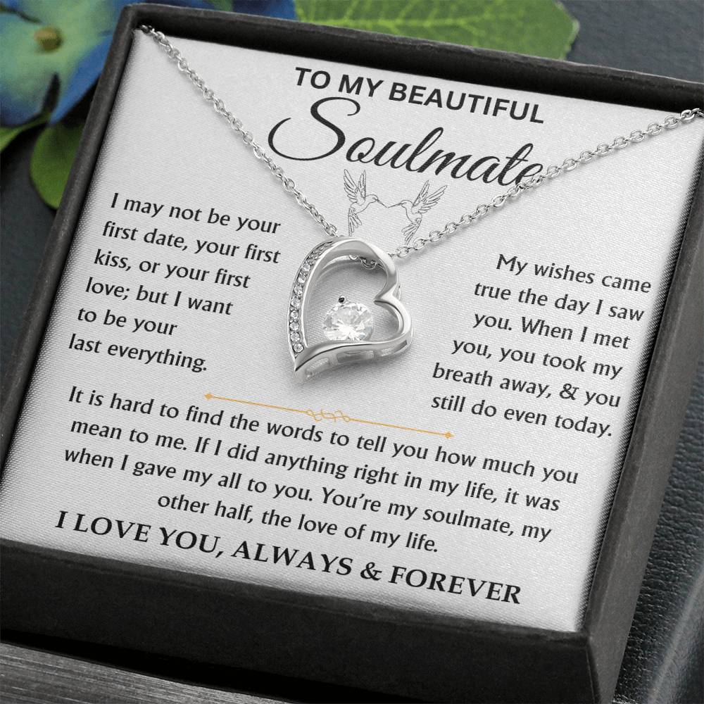To My Beautiful Soulmate - Love Knot Necklace Gift Set - TJ084