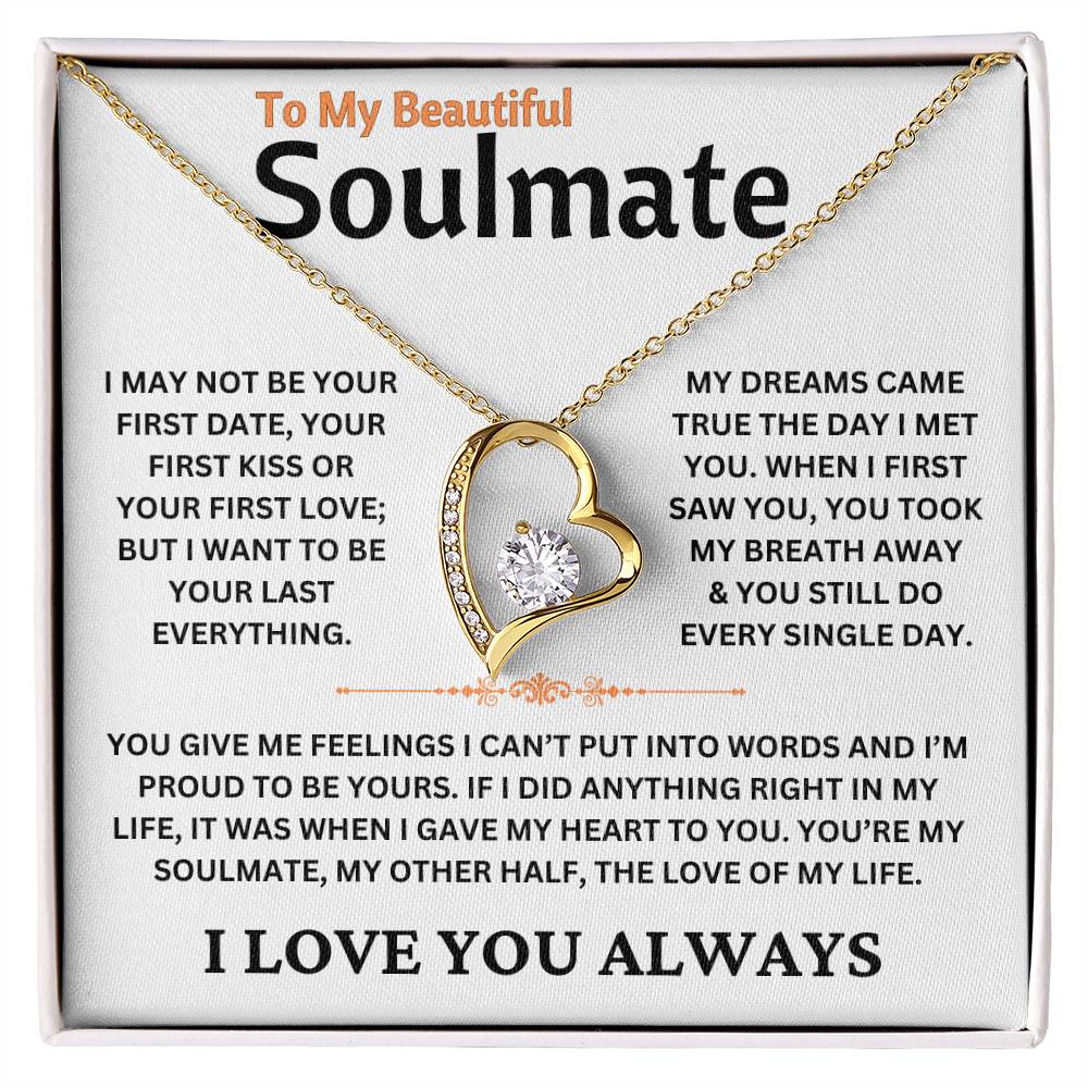To My Soulmate - I Love You Always - Love Knot Necklace Gift Set - TJ076