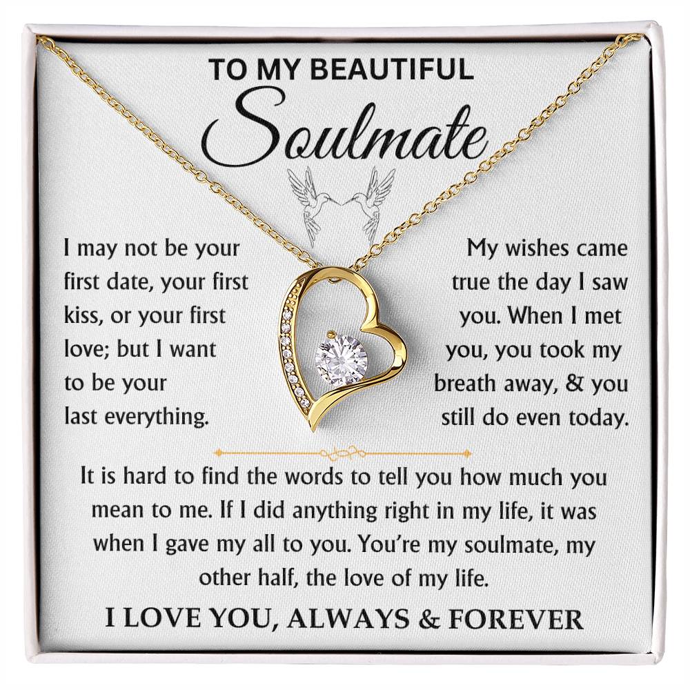 To My Beautiful Soulmate - Love Knot Necklace Gift Set - TJ084