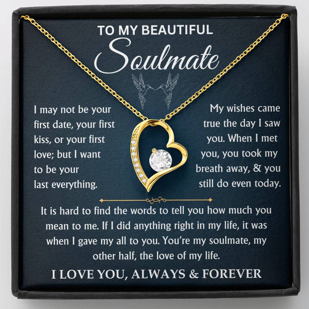 To My Beautiful Soulmate - Love Knot Necklace Gift Set - TJ083