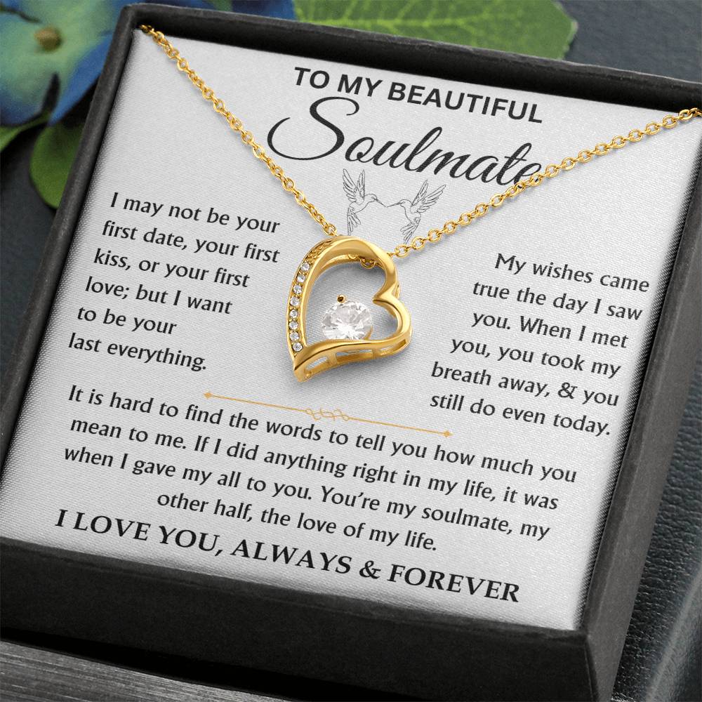 To My Beautiful Soulmate - Love Knot Necklace Gift Set - TJ084
