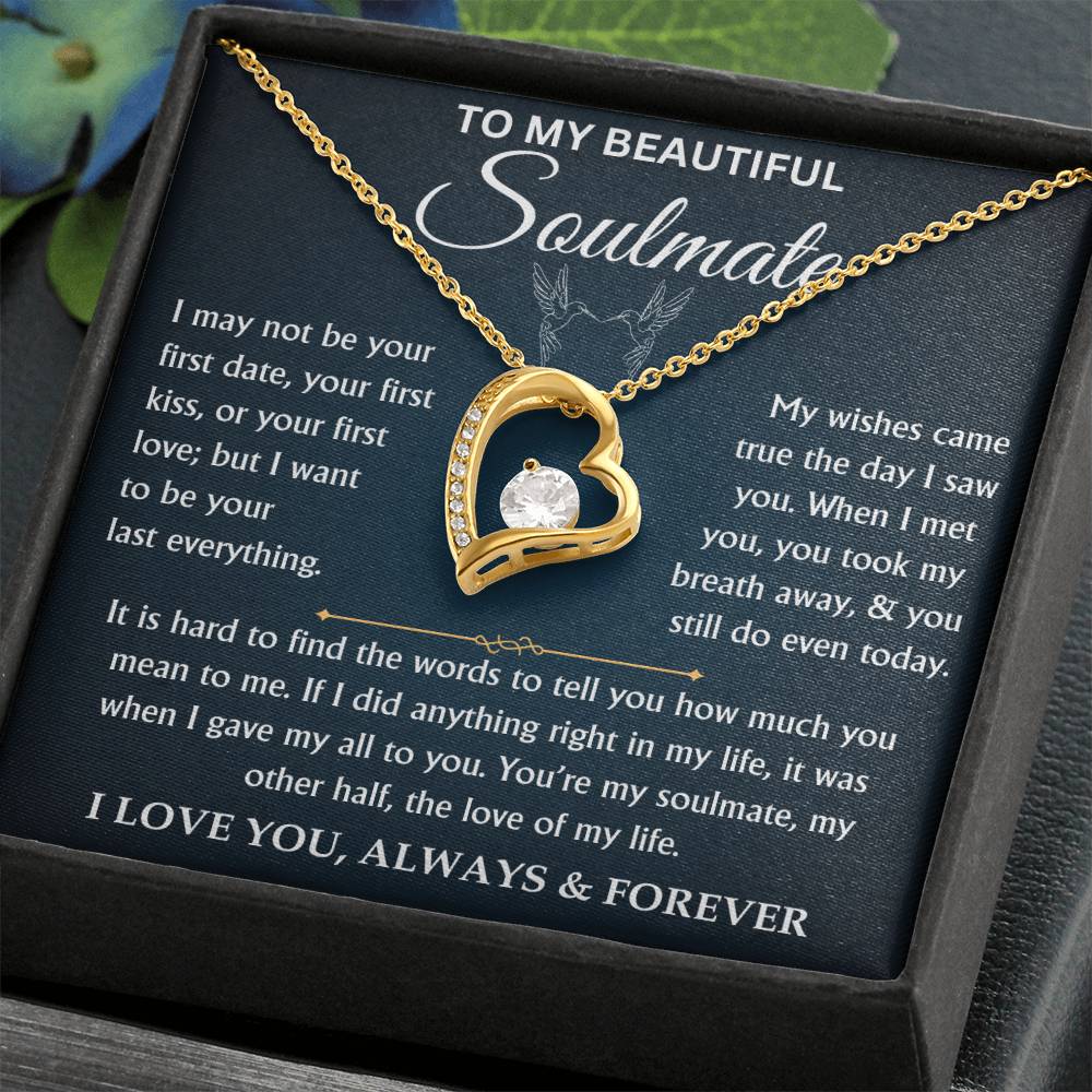 To My Beautiful Soulmate - Love Knot Necklace Gift Set - TJ083