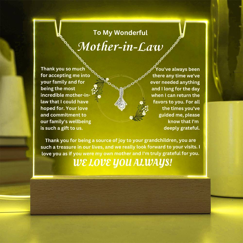 To My Wonderful Mother-In-Law - Keepsake Acrylic Gift Set - TJ042