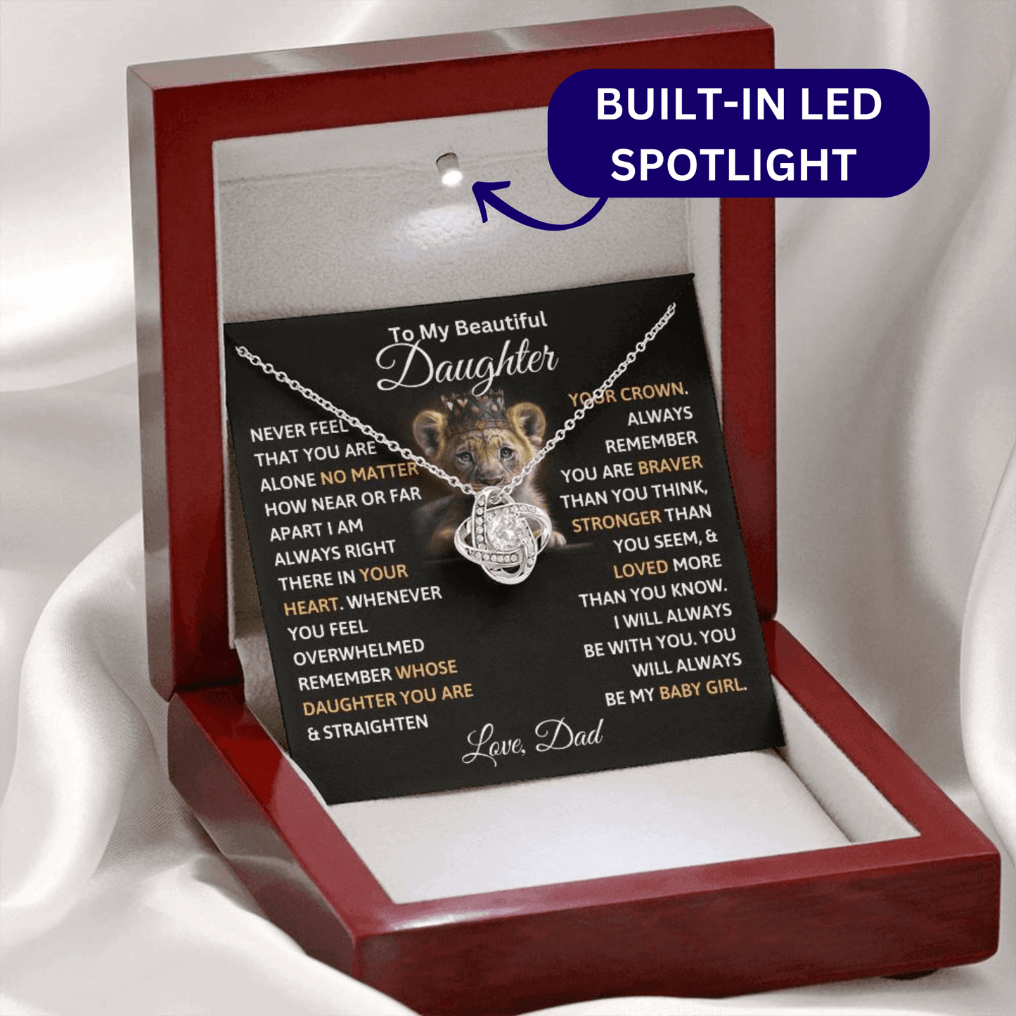 To My Beautiful Daughter - Love Knot Necklace Gift Set - TJ027