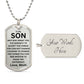 To My Son - Dogtag Necklace [Personalized] Keepsake - TJ043