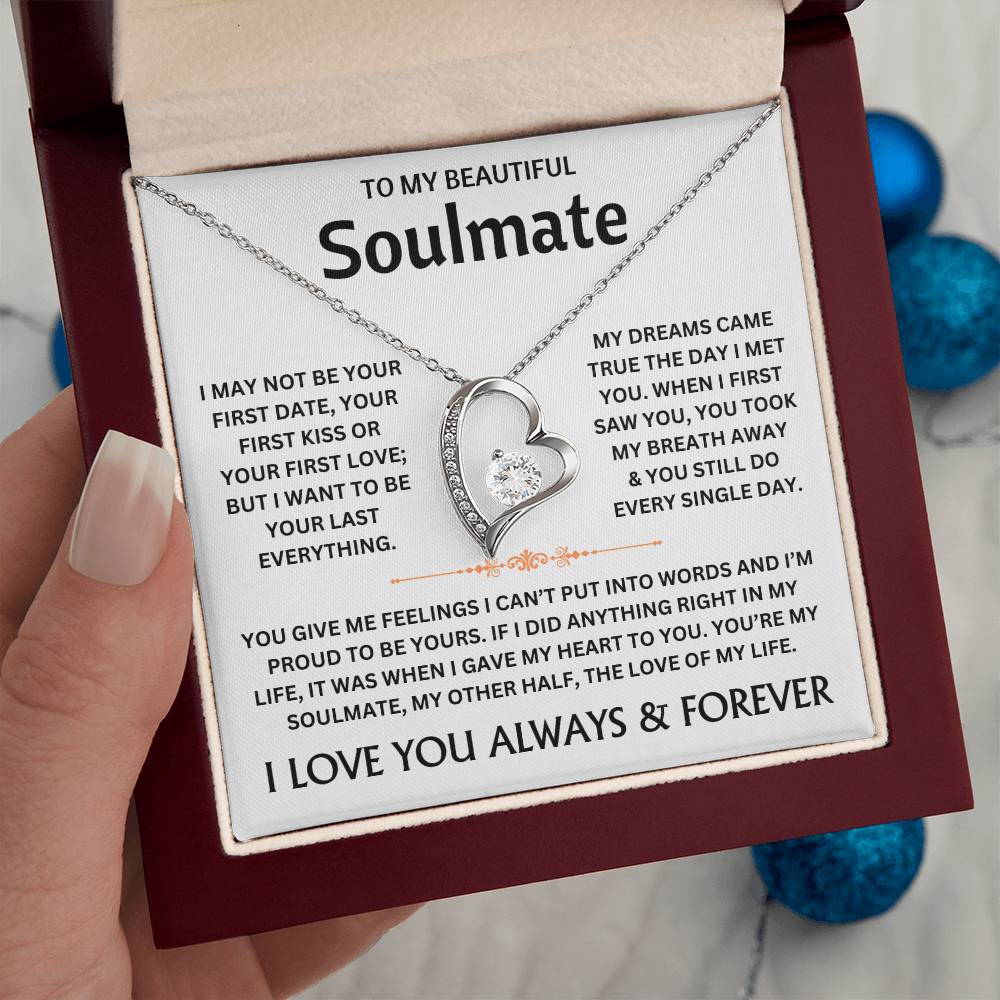 To My Beautiful Soulmate - Necklace Gift Set - TJ301 Personalized