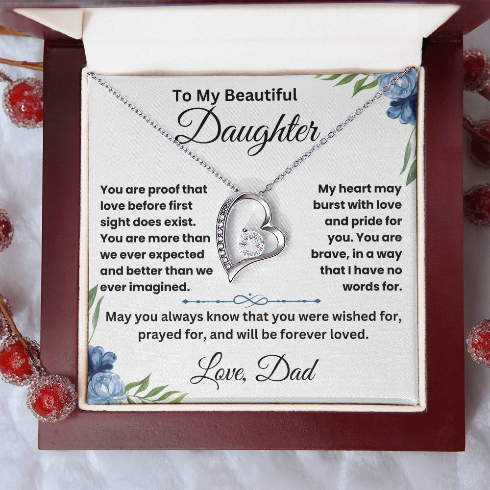 To My Beautiful Daughter - Forever Love Necklace Gift Set - TJ028