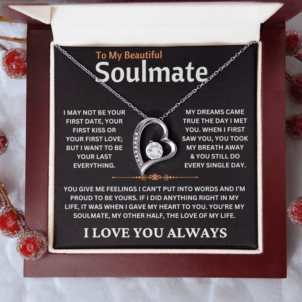 To My Soulmate - I Love You Always - Love Knot Necklace Gift Set - TJ076.1