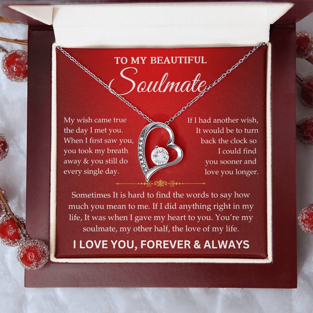 To My Beautiful Soulmate - Forever & Always - Forever Love Necklace - TJ074V2