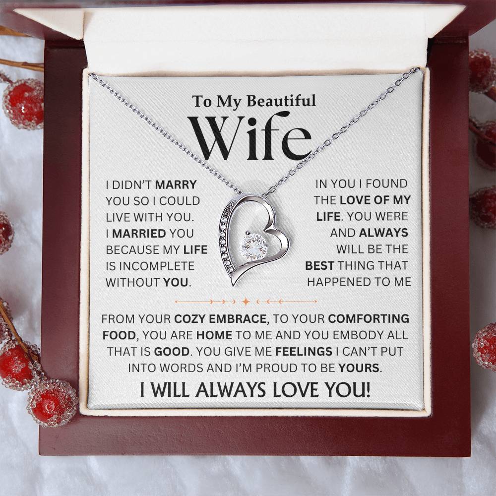To My Beautiful Wife - Forever Love Necklace Gift Set TJ080