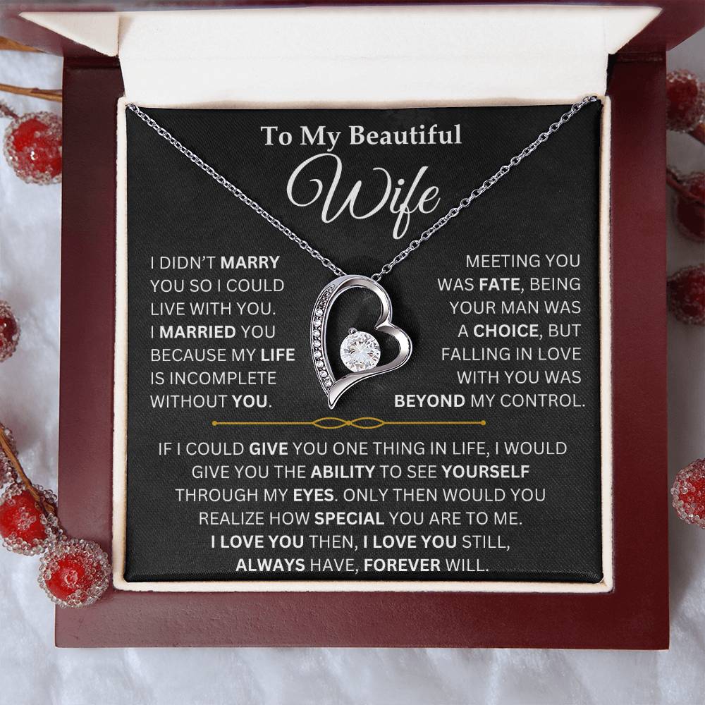 To My Beautiful Wife - Forever Love Necklace Gift Set TJ081