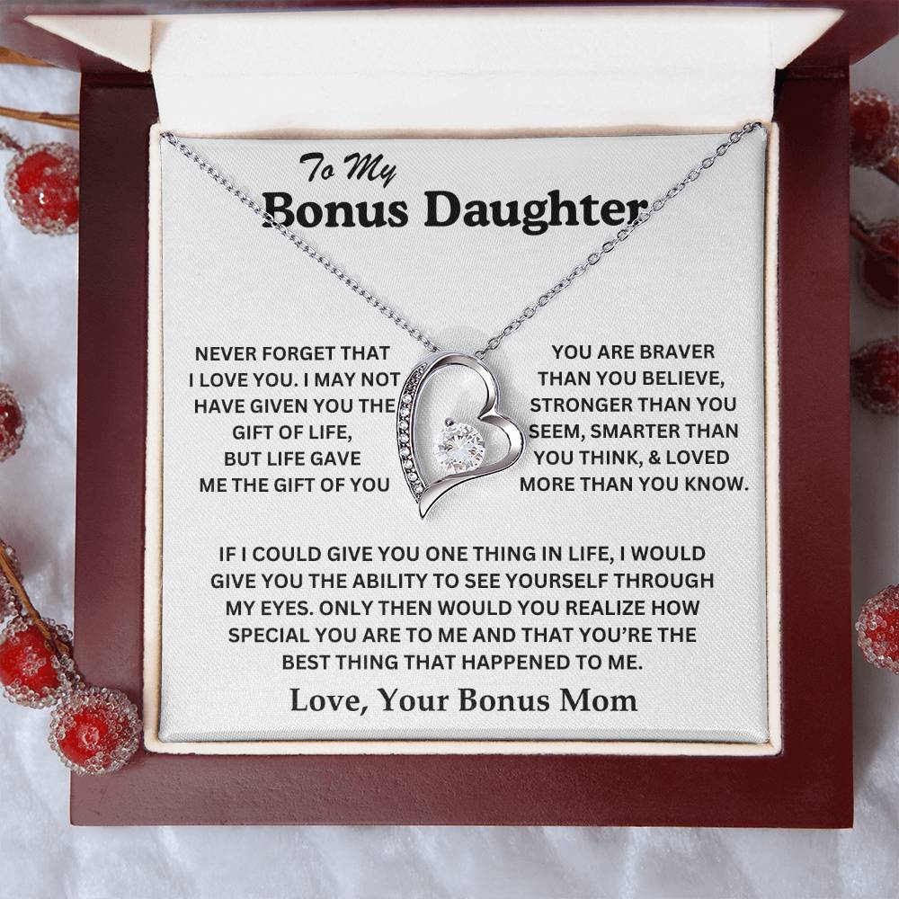 To My Bonus Daughter - Love, Your Bonus Mom - Forever Love Necklace - TJ075