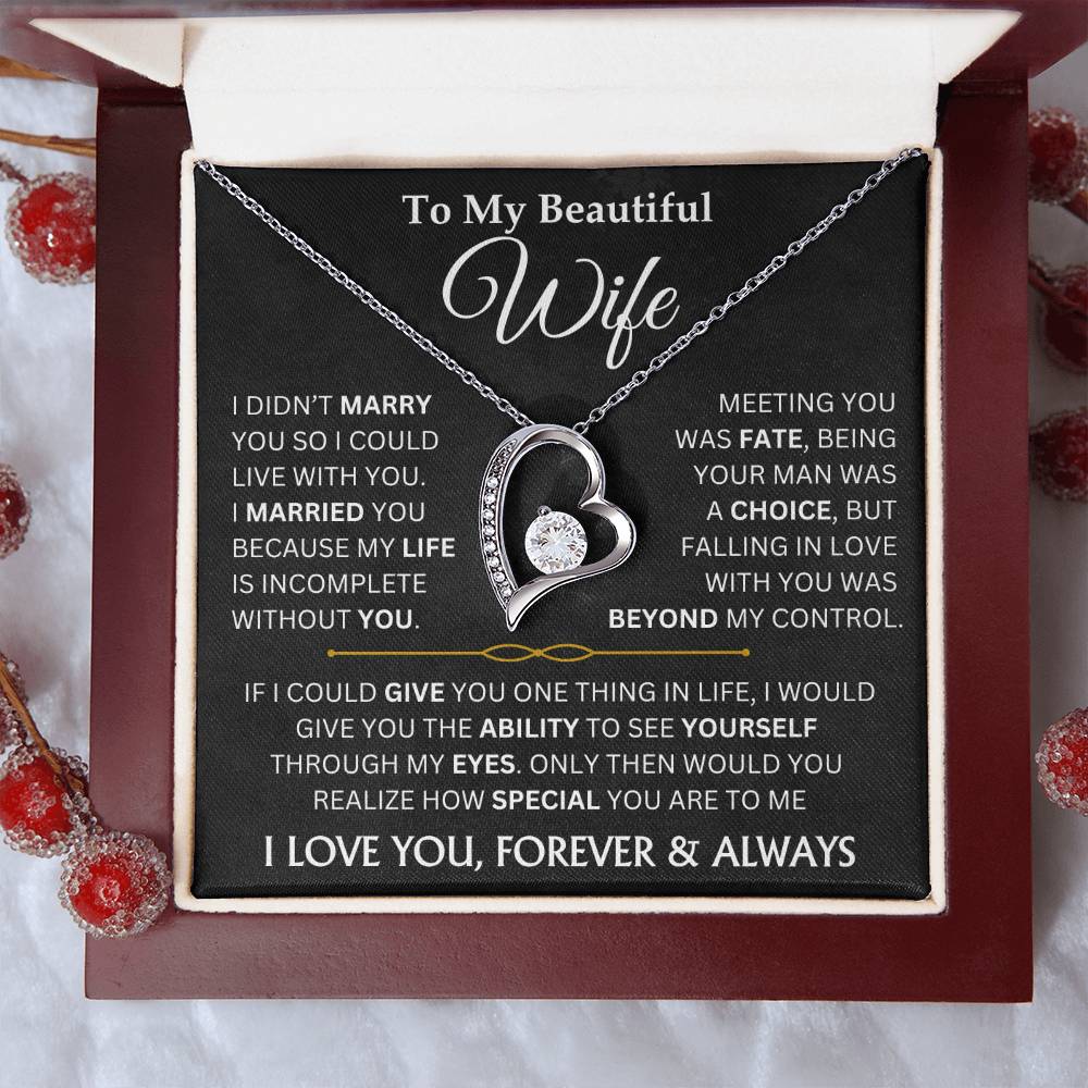 To My Beautiful Wife - Forever Love Necklace Gift Set TJ082