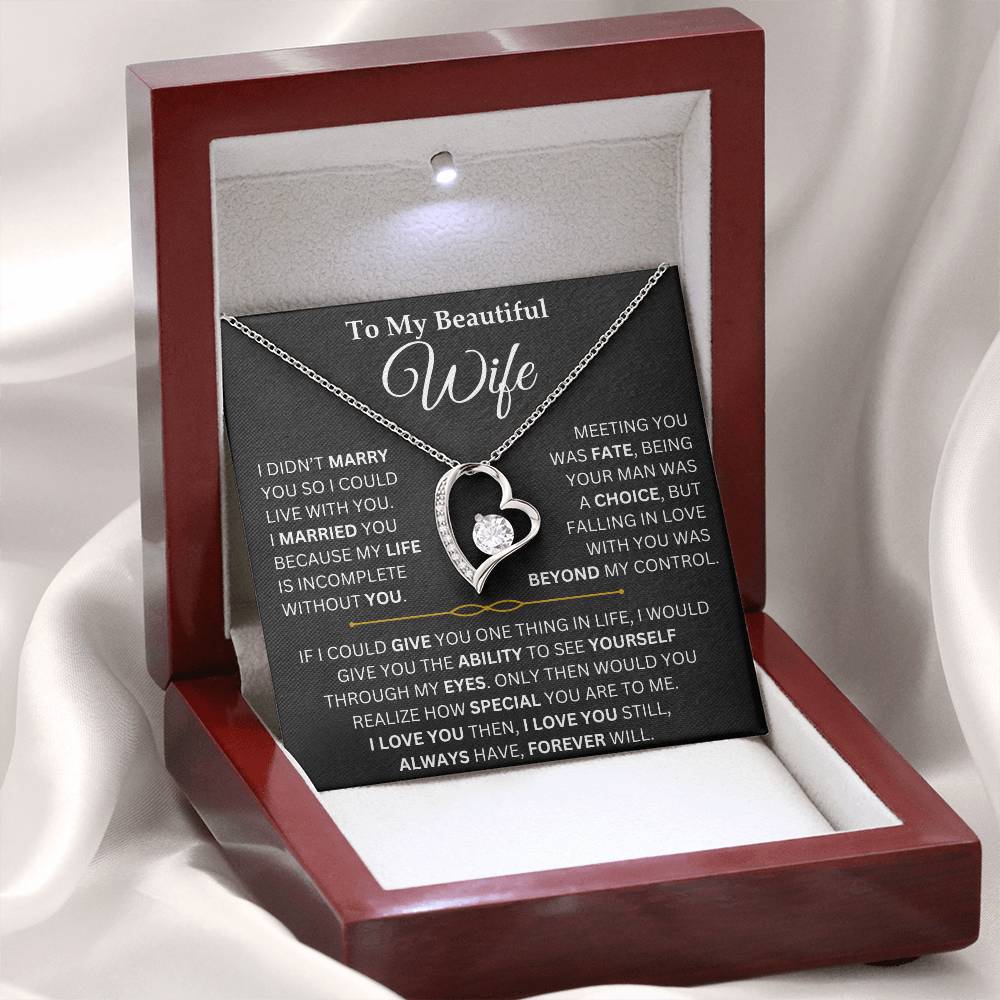 To My Beautiful Wife - Forever Love Necklace Gift Set TJ081