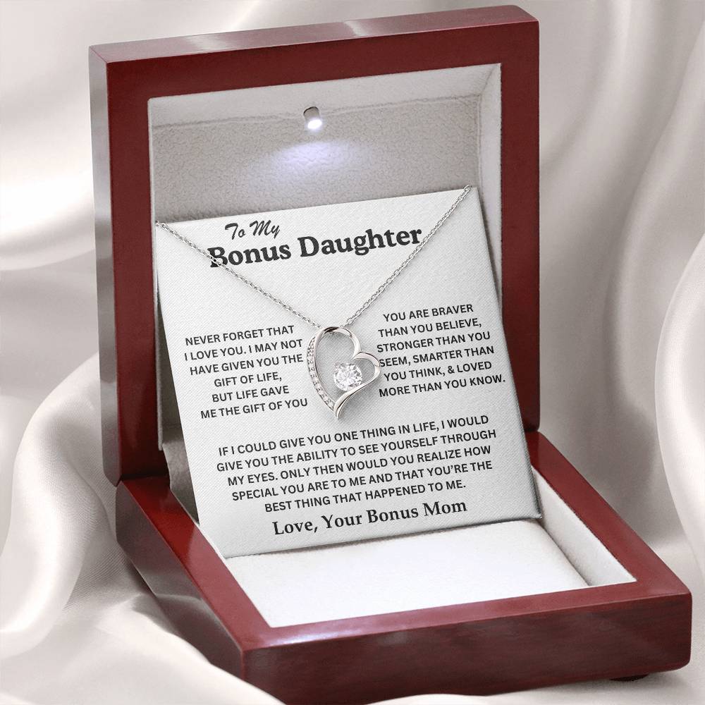 To My Bonus Daughter - Love, Your Bonus Mom - Forever Love Necklace - TJ075