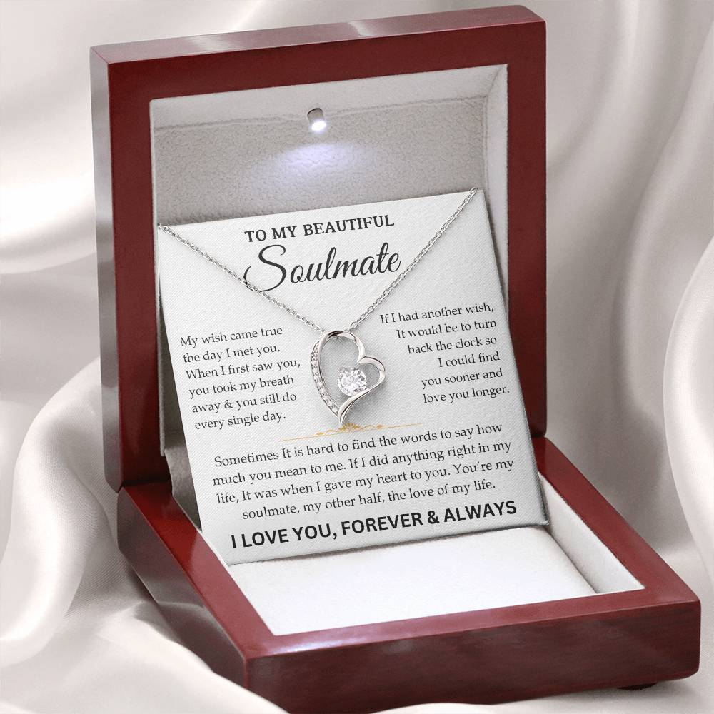 To My Beautiful Soulmate - Forever & Always - Forever Love Necklace - TJ074