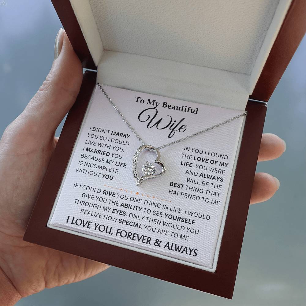 To My Beautiful Wife - Forever Love Necklace Gift Set TJ078