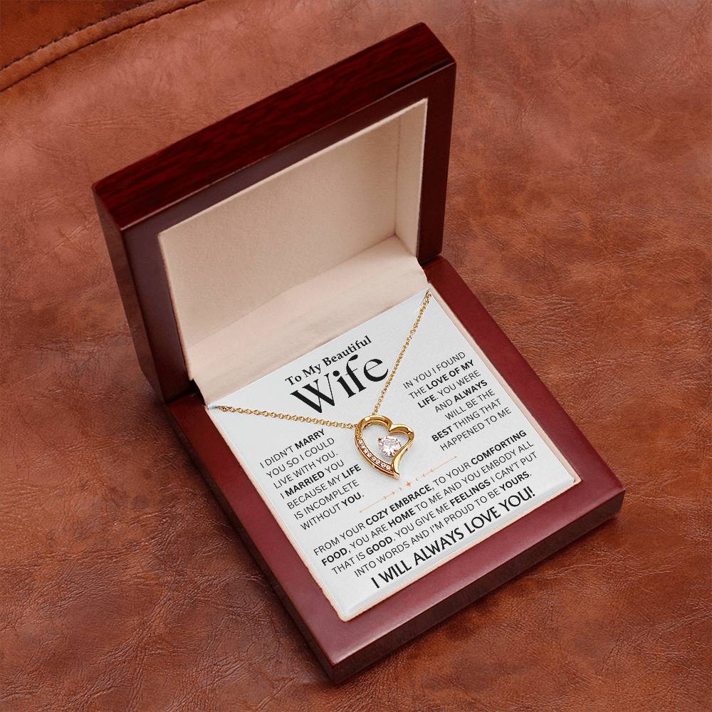 To My Beautiful Wife - Forever Love Necklace Gift Set TJ080