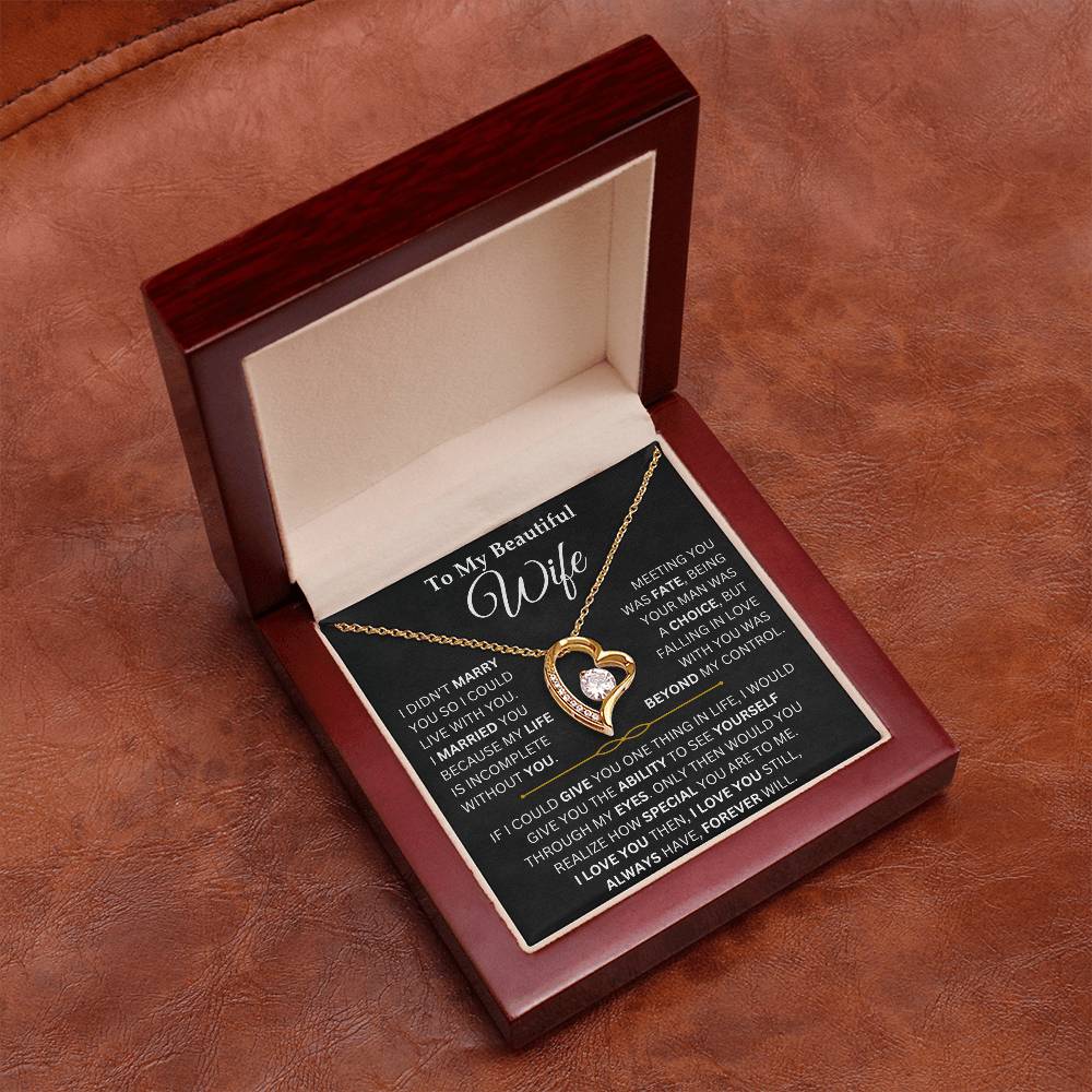 To My Beautiful Wife - Forever Love Necklace Gift Set TJ081