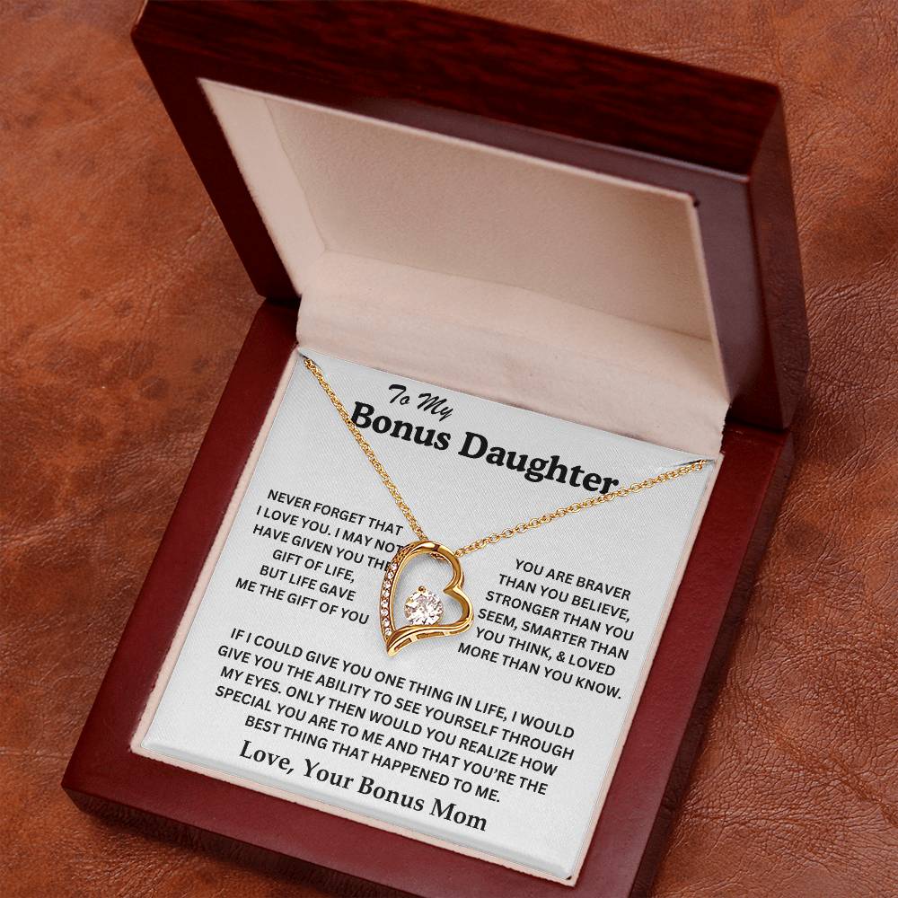 To My Bonus Daughter - Love, Your Bonus Mom - Forever Love Necklace - TJ075