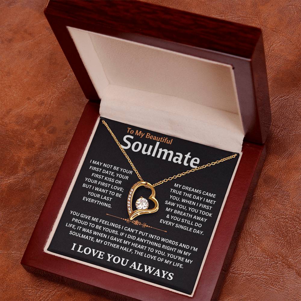 To My Soulmate - I Love You Always - Love Knot Necklace Gift Set - TJ076.1