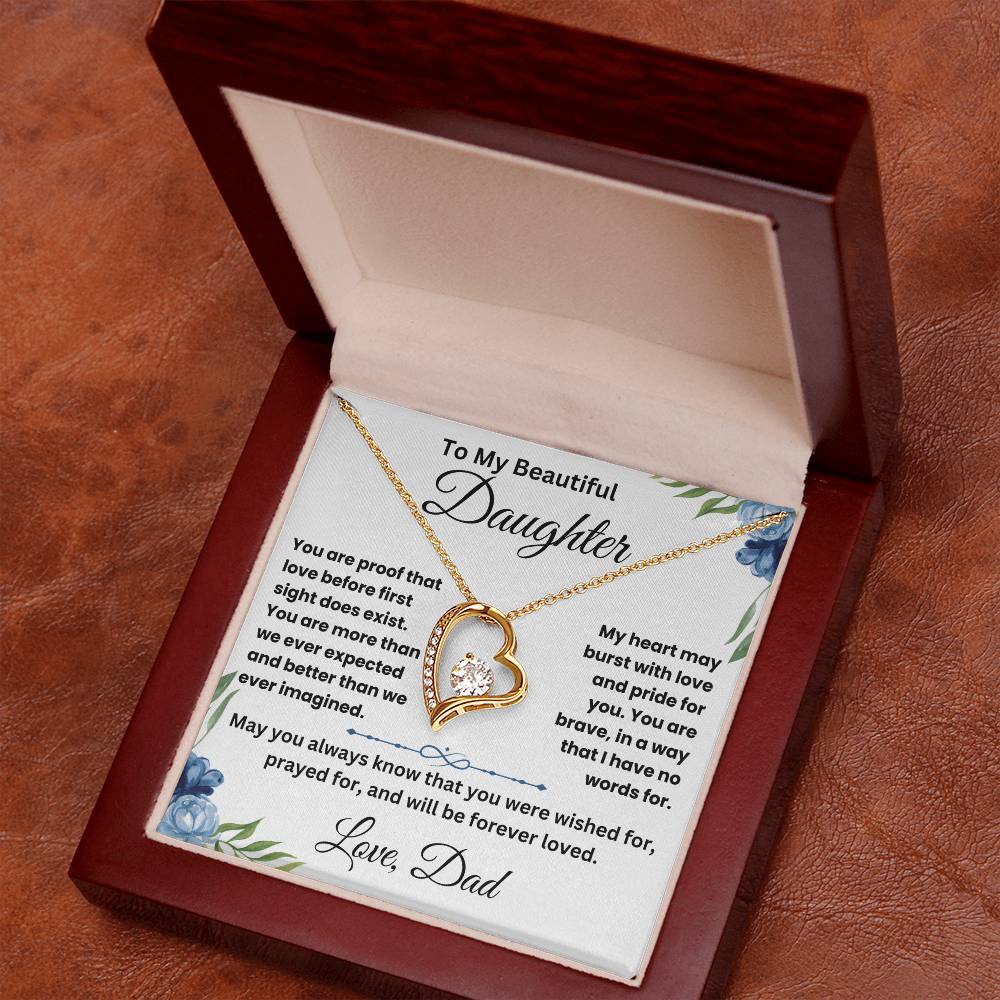 To My Beautiful Daughter - Forever Love Necklace Gift Set - TJ028