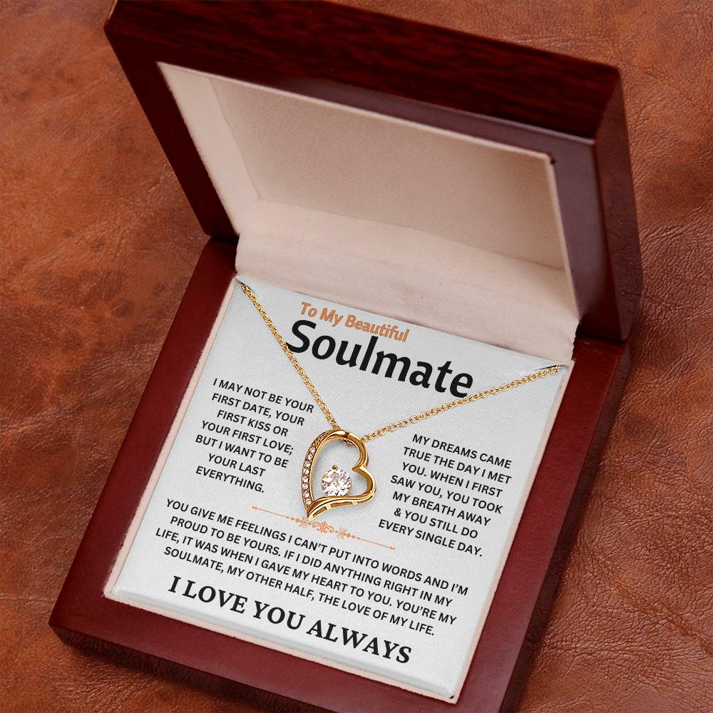 To My Soulmate - I Love You Always - Love Knot Necklace Gift Set - TJ076