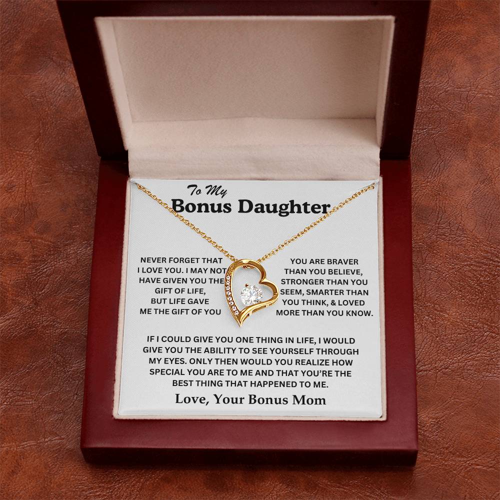 To My Bonus Daughter - Love, Your Bonus Mom - Forever Love Necklace - TJ075