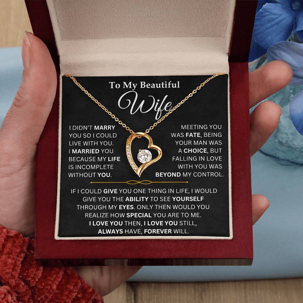 To My Beautiful Wife - Forever Love Necklace Gift Set TJ081