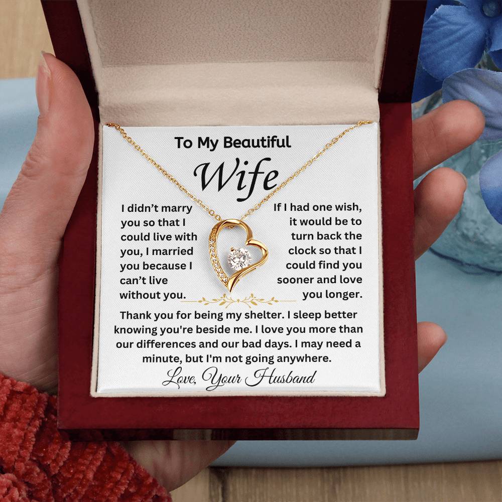 To My Beautiful Wife - Forever Love Necklace Gift Set - TJ024